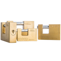 Lucchetto rettangolare ottone massiccio cilindro acciaio 3 chiavi sicurezza *** lunghezza 80 mm, confezione 1