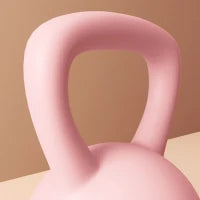 Kettlebell 8 kg riempita con sabbia metallica, manico antiscivolo 19x19x28 cm Rosa