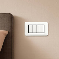 Vimar eikon round placca in metallo bianco antico elegante *** numero posti 4 posti, confezione 1