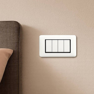 Vimar eikon round placca in metallo bianco antico elegante *** numero posti 4 posti, confezione 1