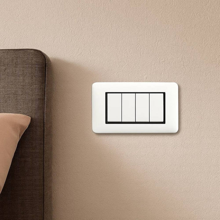 Vimar eikon round placca in metallo bianco antico elegante *** numero posti 4 posti, confezione 1