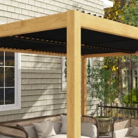 Pergola 3 x 4 m Bioclimatica con Lamelle Orientabili, Design Contemporaneo, in Alluminio, Nero e Naturale