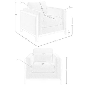 Poltrona in tessuto colore 98 x 92 x 88 cm colore marrone