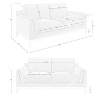 Divano a 2 posti in tessuto 195 x 103 x 90 cm colore marrone