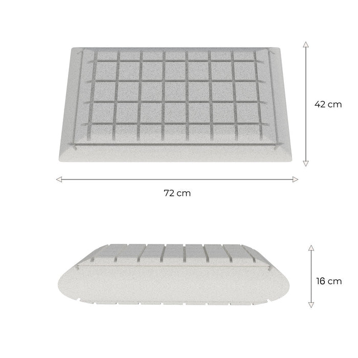 Cuscino in memory foam per Recupero Muscolare - Precisione Laser in Grafite - Lunar - 72x42x16cm