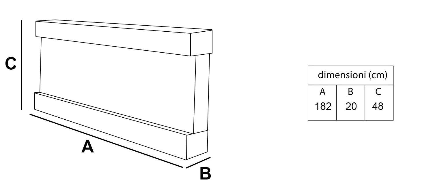 Tempo Style - Camino elettrico a parete e da incasso VELAR | Stufa ventilata da 750W/1500W a basso consumo (Nero, 182cm)