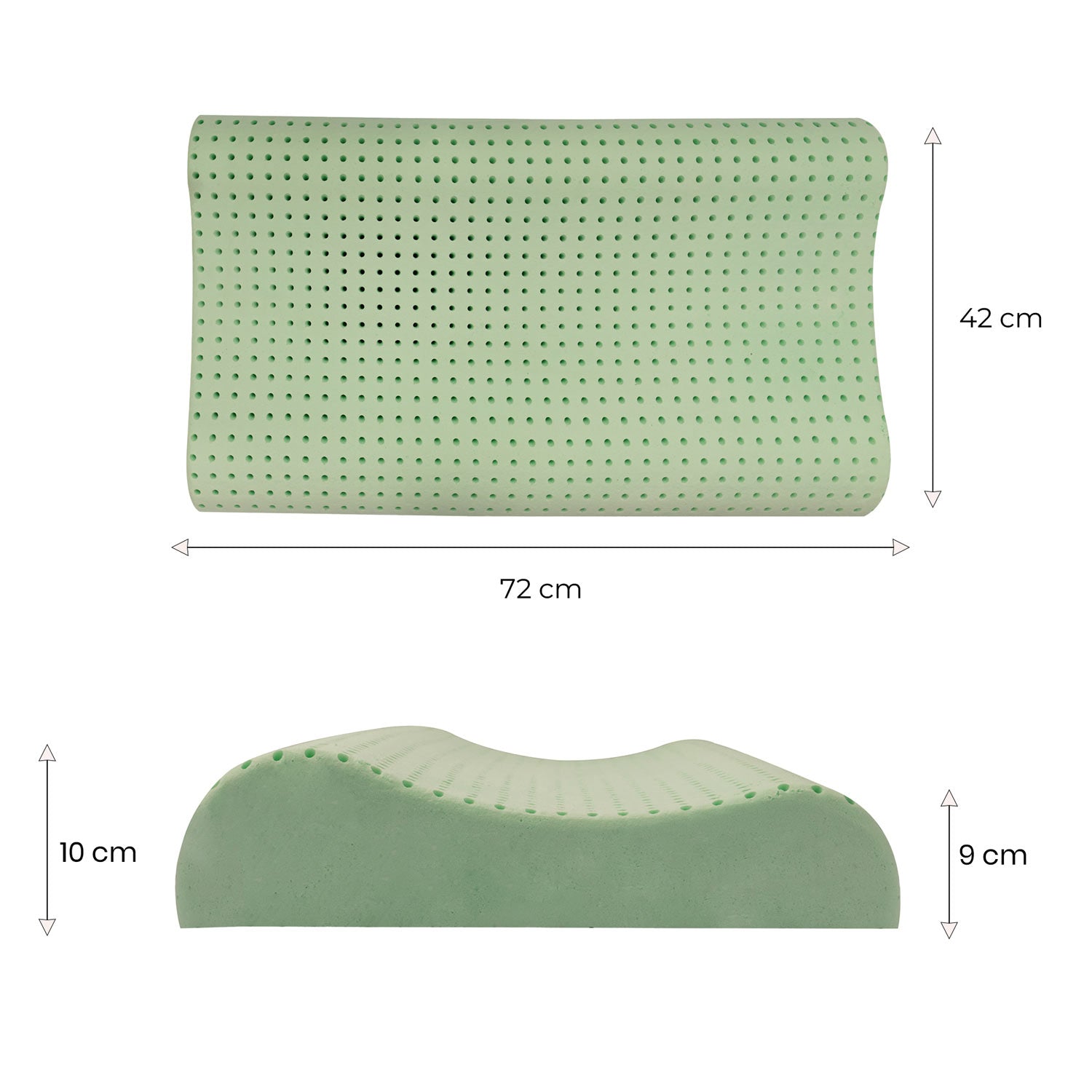 Cuscino in memory foam Cervicale con Aloe - Relax Totale - Artemide -72x42x10/8/9cm