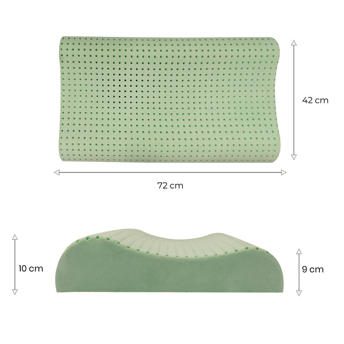 Cuscino in memory foam Cervicale con Aloe - Relax Totale - Artemide -72x42x10/8/9cm