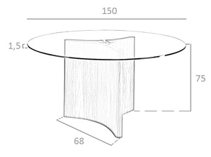 Tavolo da pranzo in legno di noce e vetro