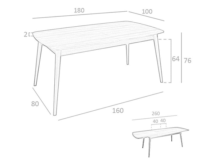 Tavolo da pranzo allungabile in noce