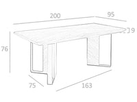 Tavolo da pranzo in noce e acciaio nero