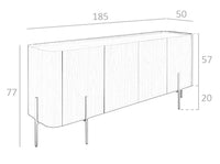 Credenza in legno di noce e acciaio nero