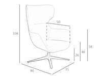 Poltrona girevole in simili pelle grigia