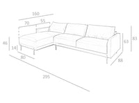 Divano chaise longue in pelle e acciaio