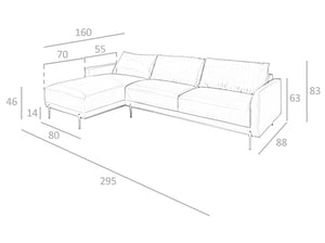 Divano chaise longue in pelle e acciaio
