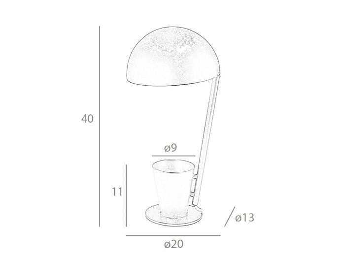 Lampada tavolo in acciaio colore nero