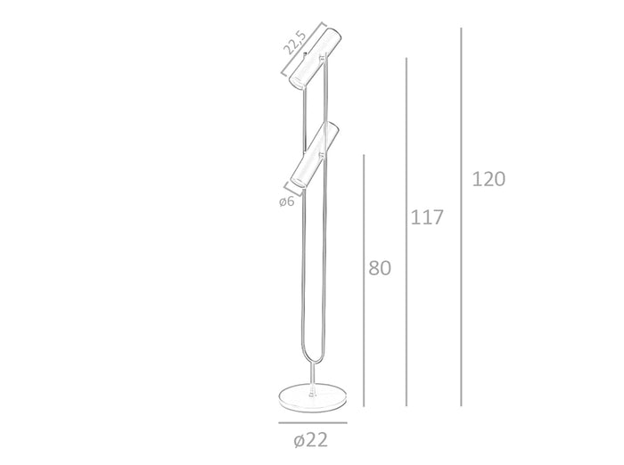 Lampada da terra acciaio nero e dorato