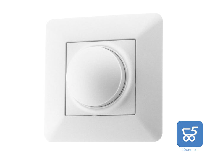 Dimmer a Parete Rotativo Bianco con Compatibilità LED 4W - 150W - Artezo