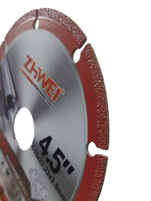 Disco Diamantato Per Piastrelle Gres Marmo 115x22.23x3.5mm 13300 rpm 80m/s 07632