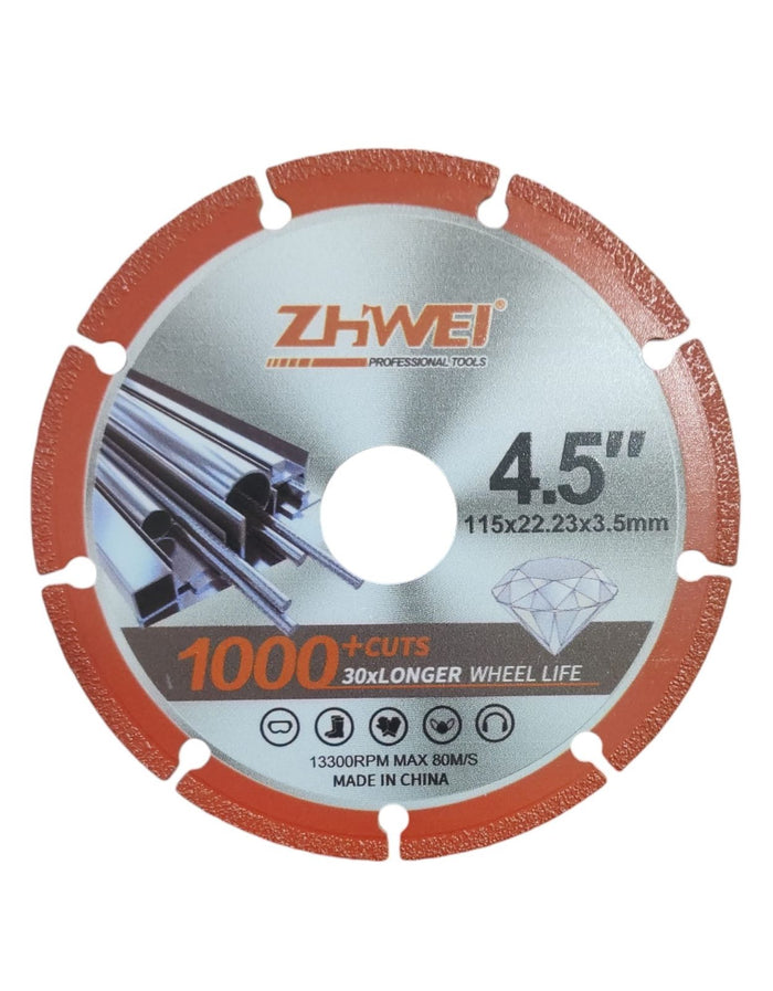 Disco Diamantato Per Piastrelle Gres Marmo 115x22.23x3.5mm 13300 rpm 80m/s 07632