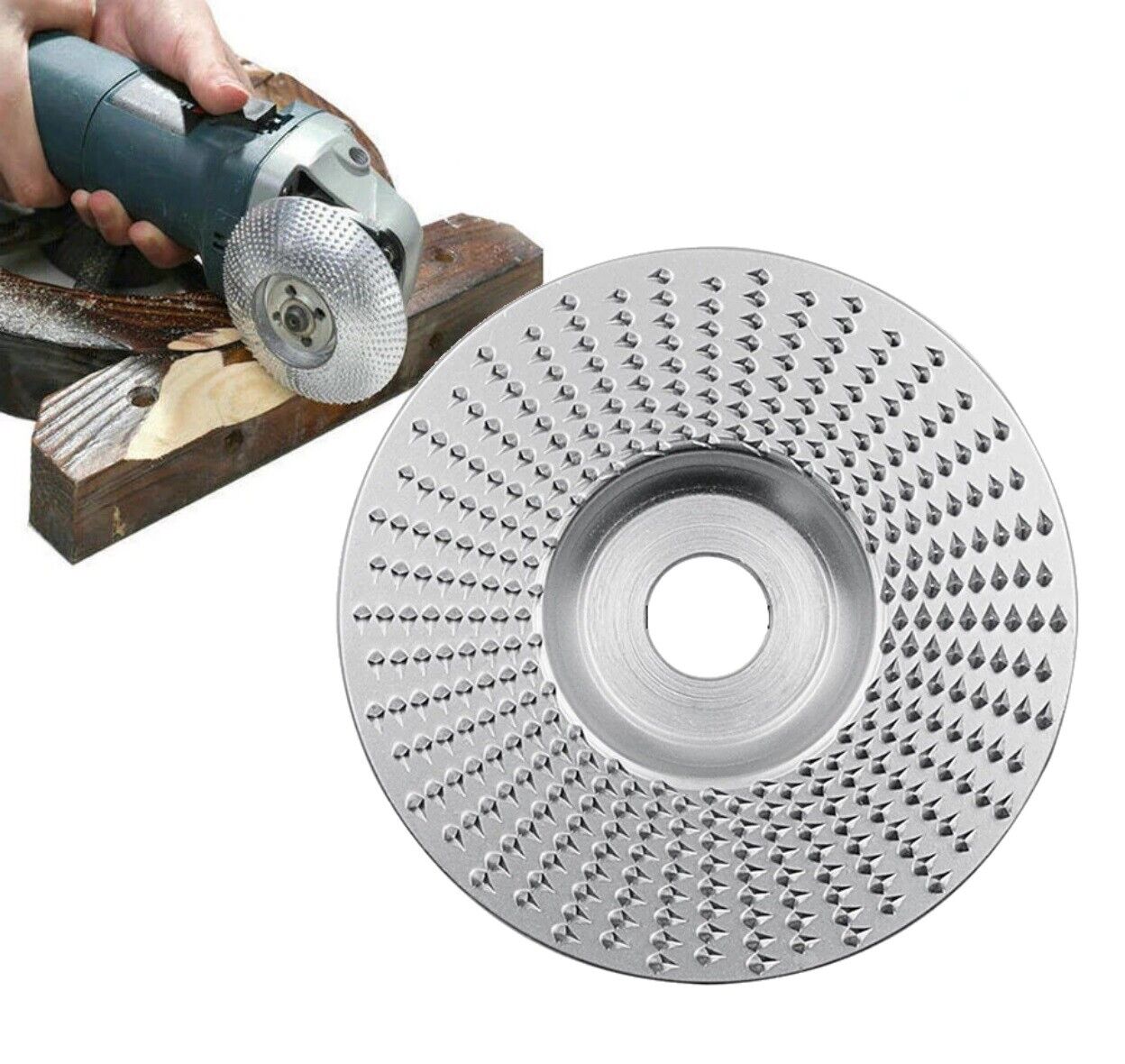 Disco per smerigliatrice angolare raspa levigatura intaglio legno 123mm 66013