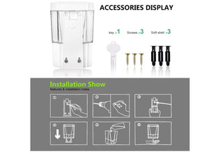 Dispenser Sapone Gel Disinfettante Automatico 700ml Regolabile a Batteria Touchless a parete casa ufficio ingresso Sanificazione mani Automatico a Batteria