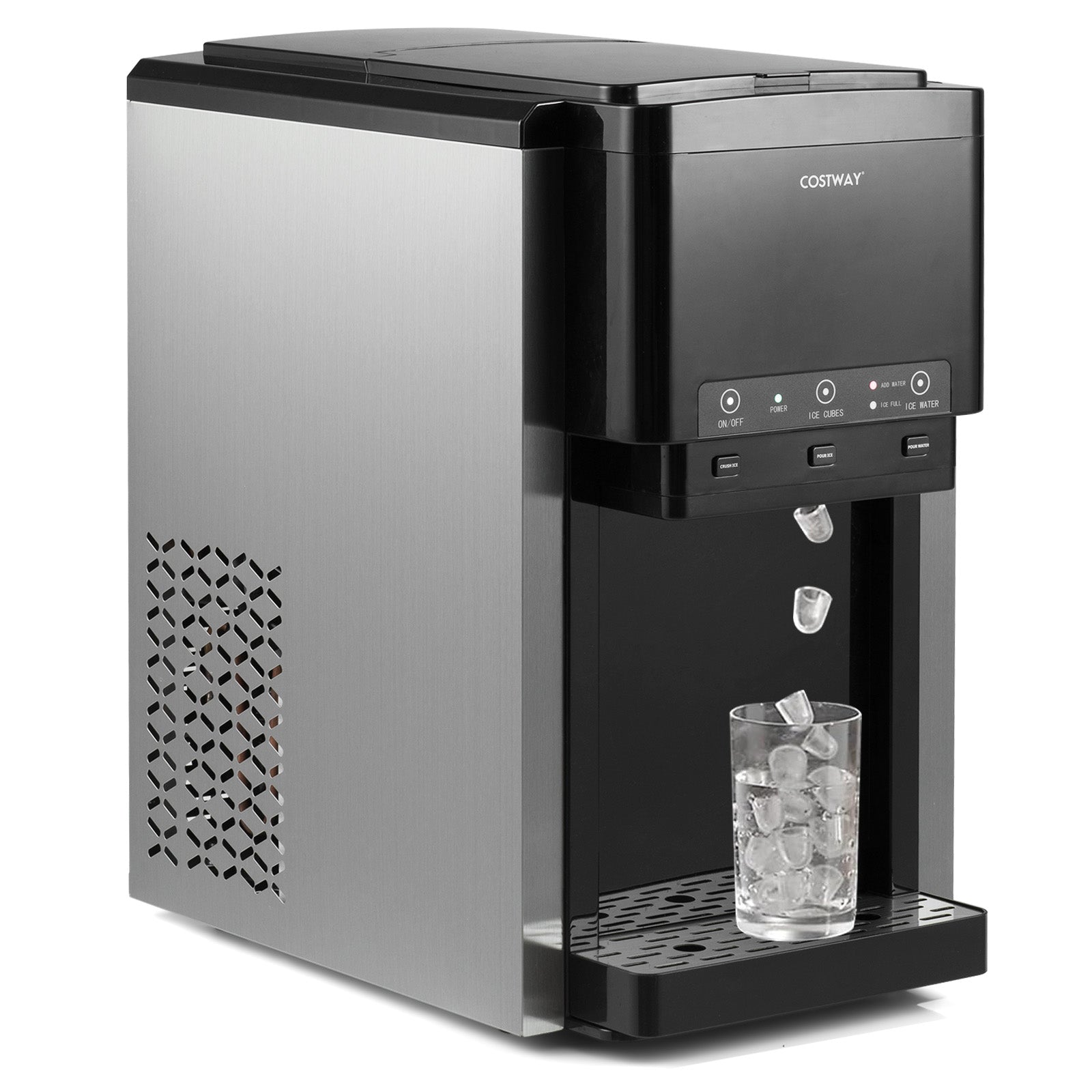 Distributore acqua 3 in 1 macchina ghiaccio 20 kg giorno 12 pezzi 9 min-Riempimento manuale automatico cucina ufficio