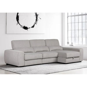 Divano Duke grigio G1312 penisola reversibile e funzione letto