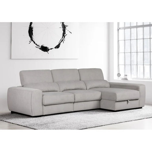 Divano Duke grigio G1312 penisola reversibile e funzione letto