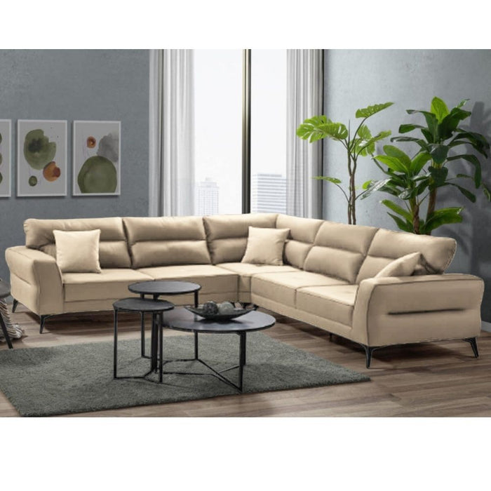 Divano angolare Sigmar 300x250xP77xH100 in Prada 2 beige