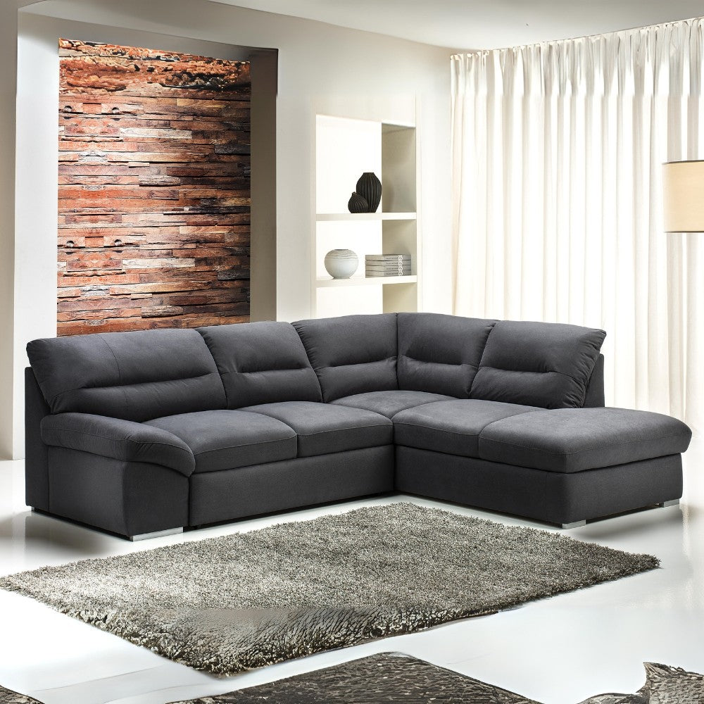 Divano angolare Stefy con penisola contenitore destra 268x212 in tessuto Preston 96