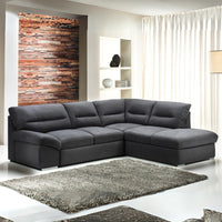 Divano angolare Stefy con penisola contenitore destra 268x212 in tessuto Preston 96