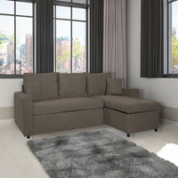 Divano con penisola reversibile Golf e letto estraibile in tessuto khaki Enjoy09