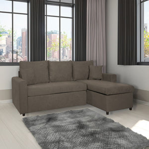 Divano con penisola reversibile Golf e letto estraibile in tessuto khaki Enjoy09