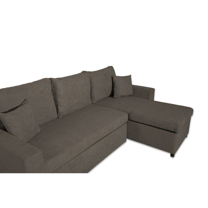 Divano con penisola reversibile Golf e letto estraibile in tessuto khaki Enjoy09