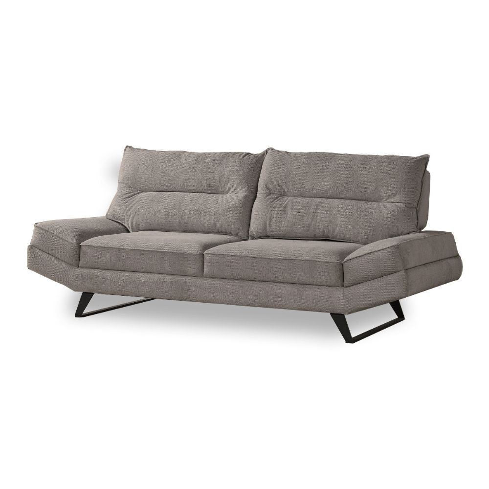 Divano contenitore Lena 3 posti con schienali basculanti in tessuto microfibra Caddy 620 tortora