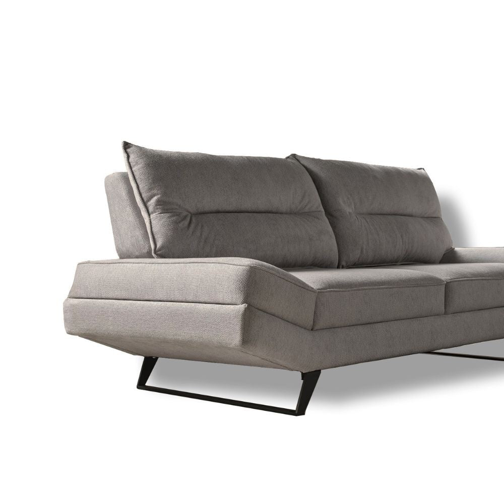 Divano contenitore Lena 3 posti con schienali basculanti in tessuto microfibra Caddy 620 tortora