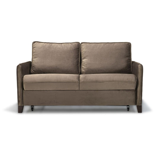 Divano letto 2 posti Alcona con contenitore in tessuto colore cappuccino 67-056