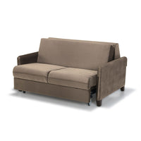 Divano letto 2 posti Alcona con contenitore in tessuto colore cappuccino 67-056