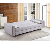 Divano letto 3 posti, reclinabile, contenitore ecopelle bianco 197cm Sicorage Ghuer