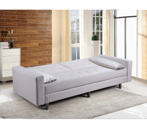 Divano letto 3 posti, reclinabile, contenitore ecopelle bianco 197cm Sicorage Ghuer