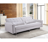 Divano letto 3 posti, reclinabile, contenitore ecopelle bianco 197cm Sicorage Ghuer