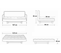 Divano letto 3 posti, reclinabile, contenitore ecopelle nero 197cm Sicorage Ghuer