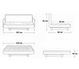 Divano letto 3 posti, reclinabile, contenitore ecopelle nero 197cm Sicorage Ghuer