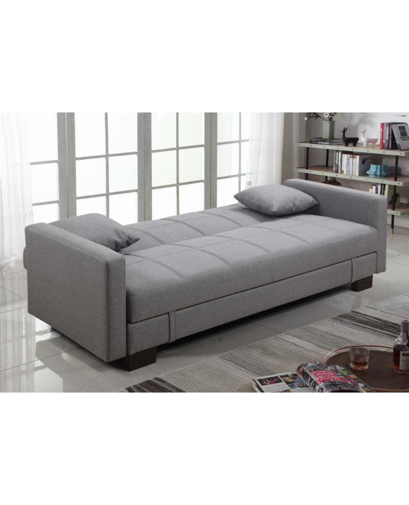 Divano letto 3 posti, reclinabile, contenitore grigio 198cm Sicorage Kinner