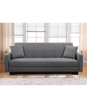 Divano letto 3 posti, reclinabile, contenitore grigio 198cm Sicorage Kinner