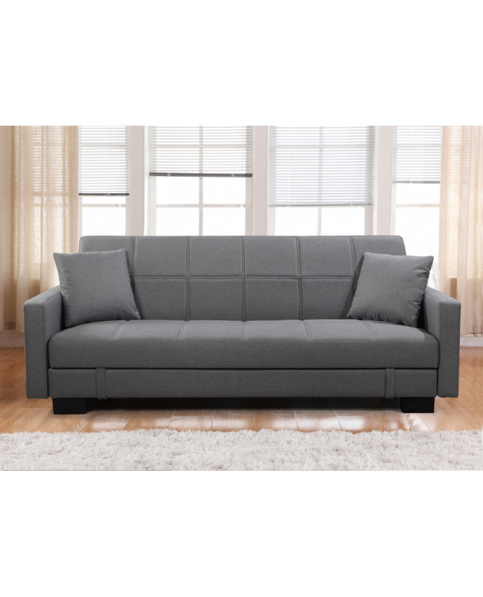 Divano letto 3 posti, reclinabile, contenitore grigio 198cm Sicorage Kinner