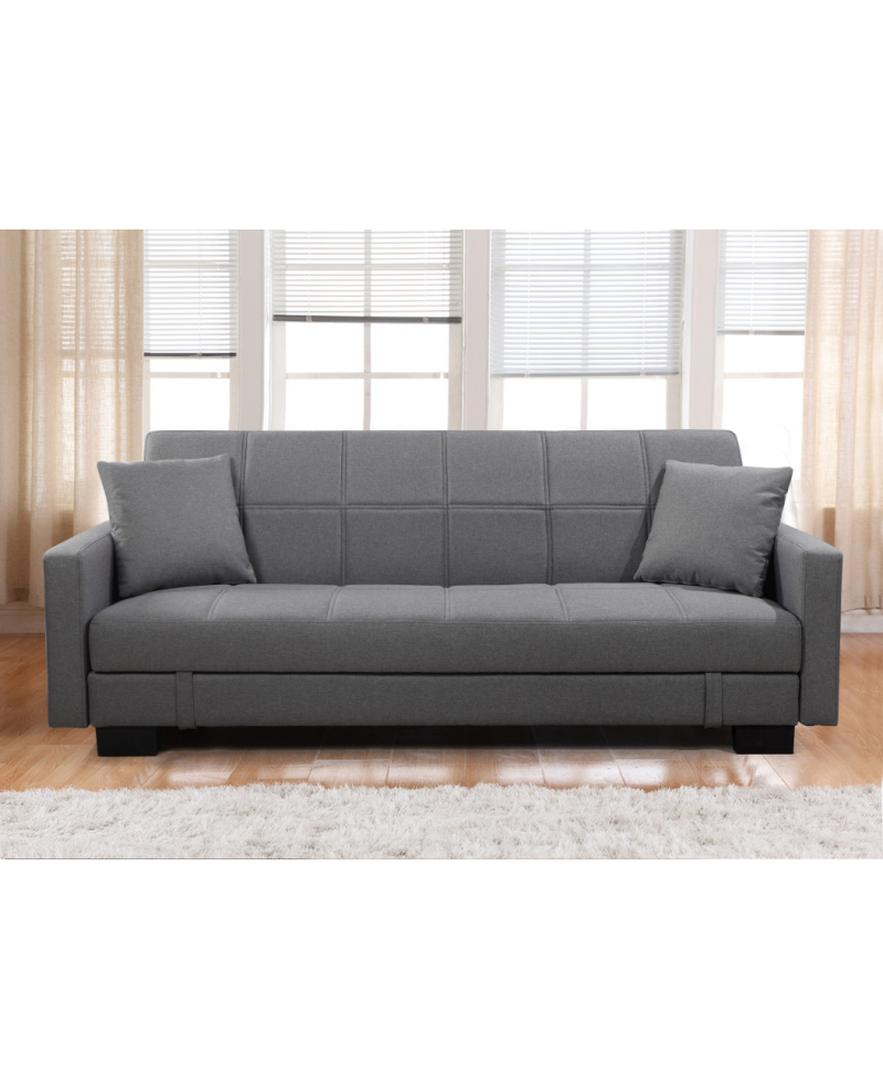 Divano letto 3 posti, reclinabile, contenitore grigio 198cm Sicorage Kinner