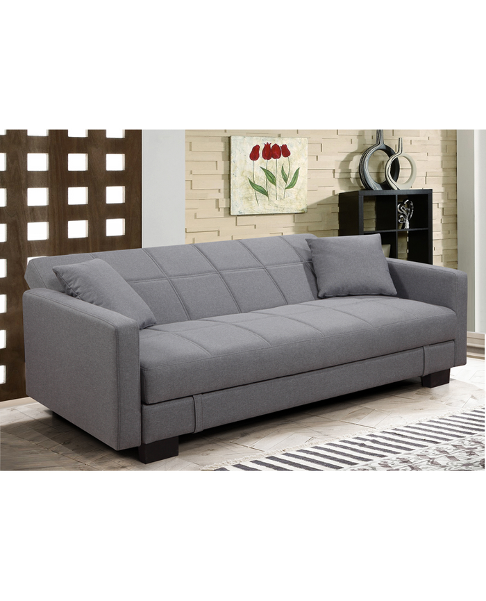 Divano letto 3 posti, reclinabile, contenitore grigio 198cm Sicorage Kinner