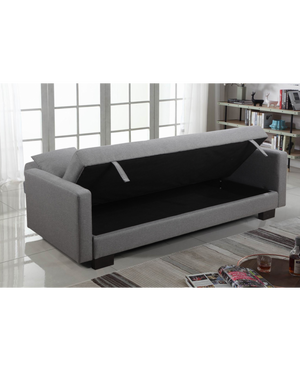 Divano letto 3 posti, reclinabile, contenitore grigio 198cm Sicorage Kinner